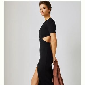 Anthropologie Bordeaux Cutout A-Line Midi Dress